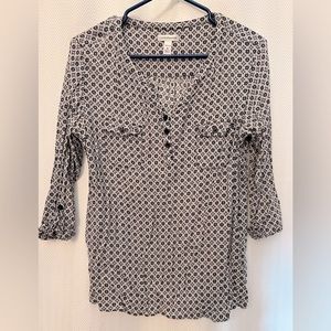 Croft and Barrow Blouse M 3/4 sleeve